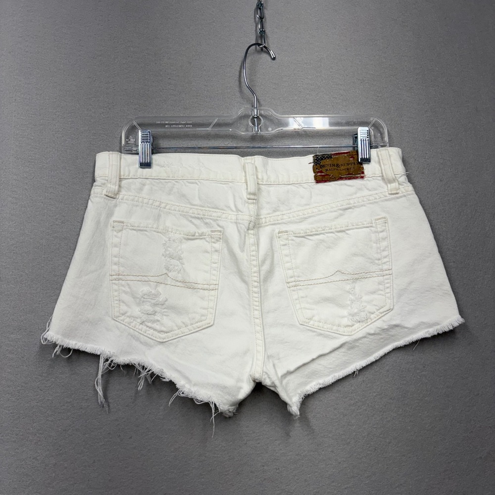 Denim & Supply Ralph Lauren Shorts Womens 27 White Boyfriend Cut Off Distressed